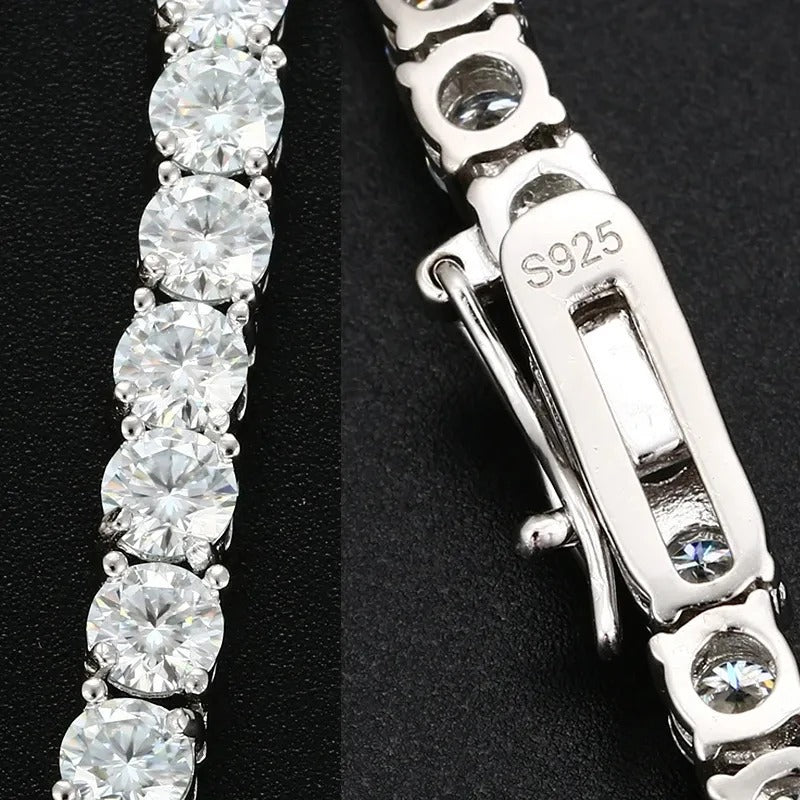 2025 New Unisex Hip Hop Moissanite Tennis Chain for Women Original 925 Sterling Silver Gold Man Moissanite Bracelet Chain Hiphop