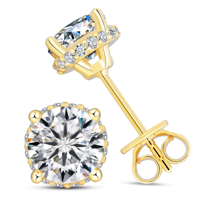 GRA Certified Moissanite Stud Earrings for Woman Man 100% 925 Sterling Silver Earrings Sparkling Wedding Party Jewelry Gifts