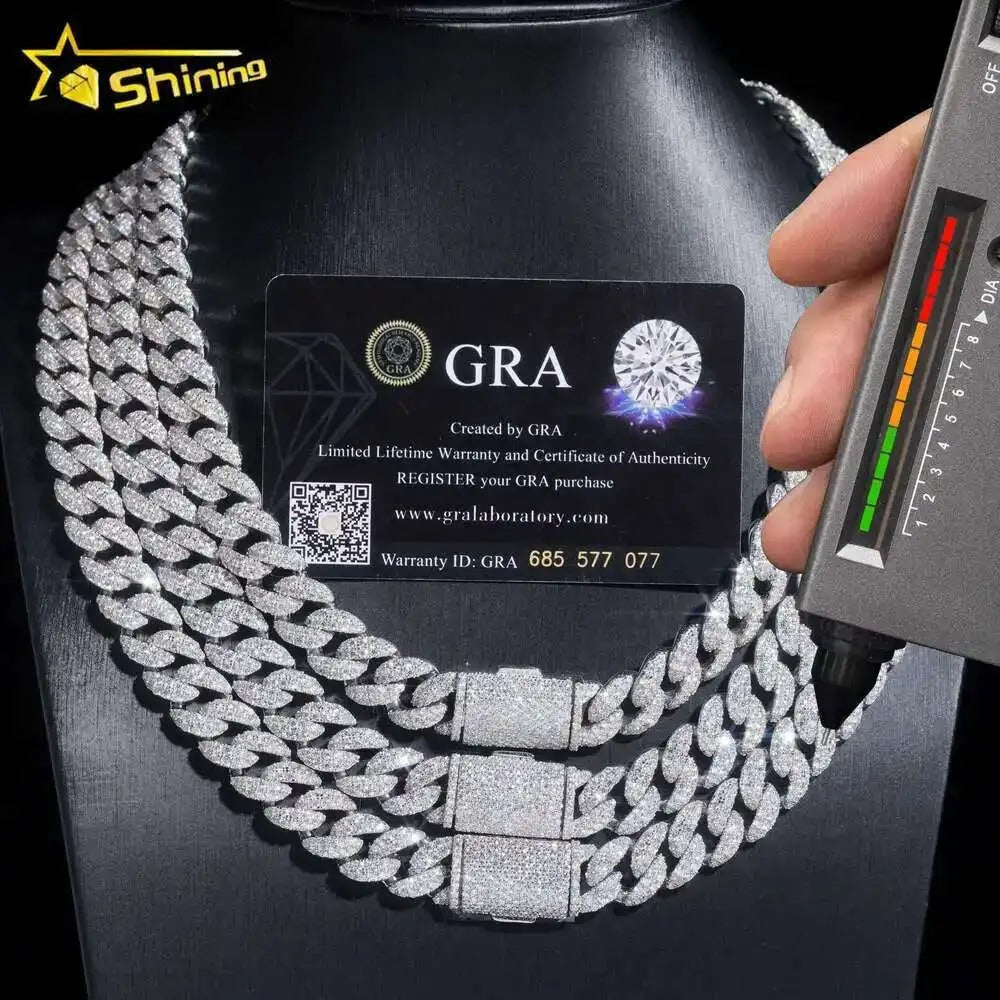 Rts 12mm Width Sterling Silver 925 Vvs Moissanite