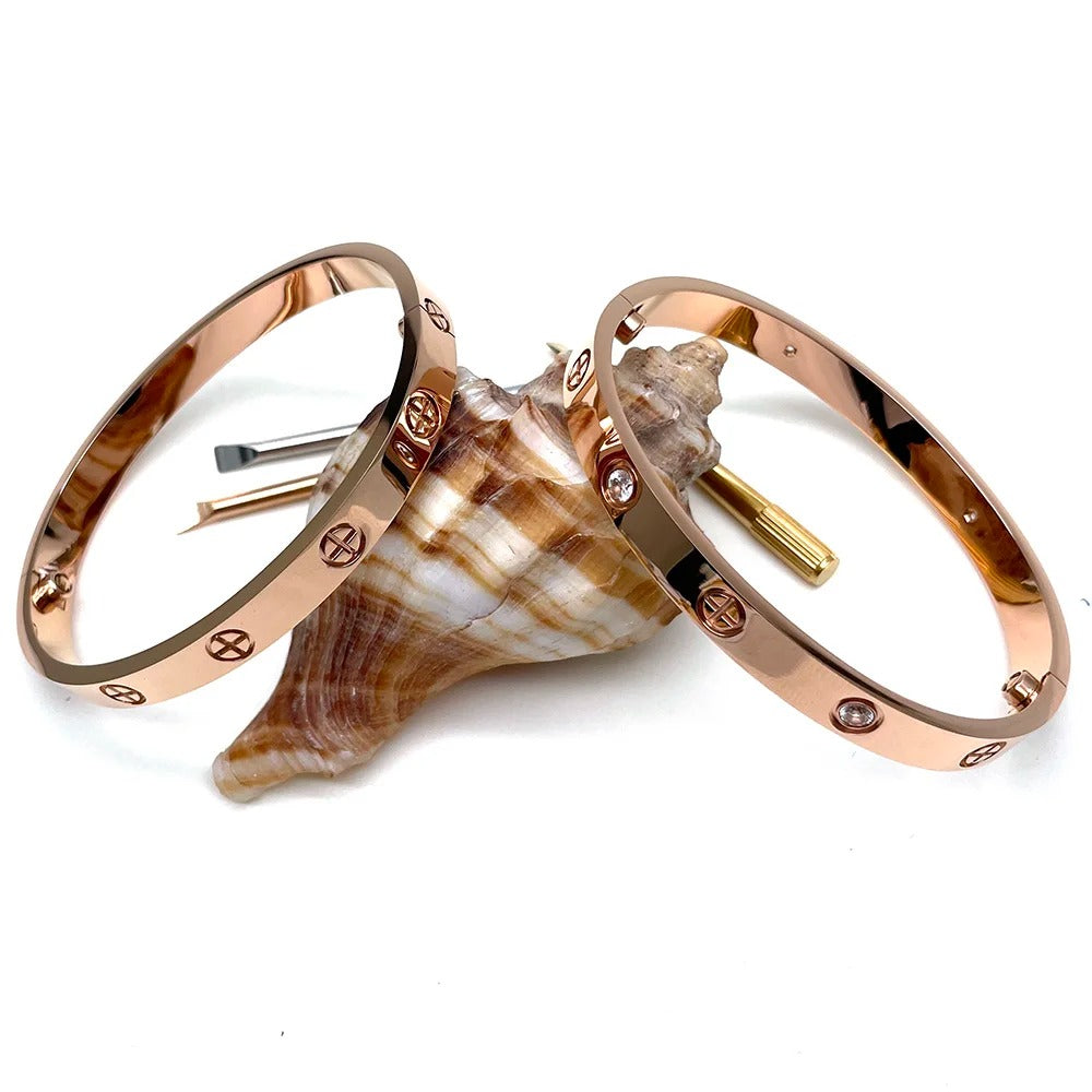 Stainless steel love cross zircon stone cartierred bracelet