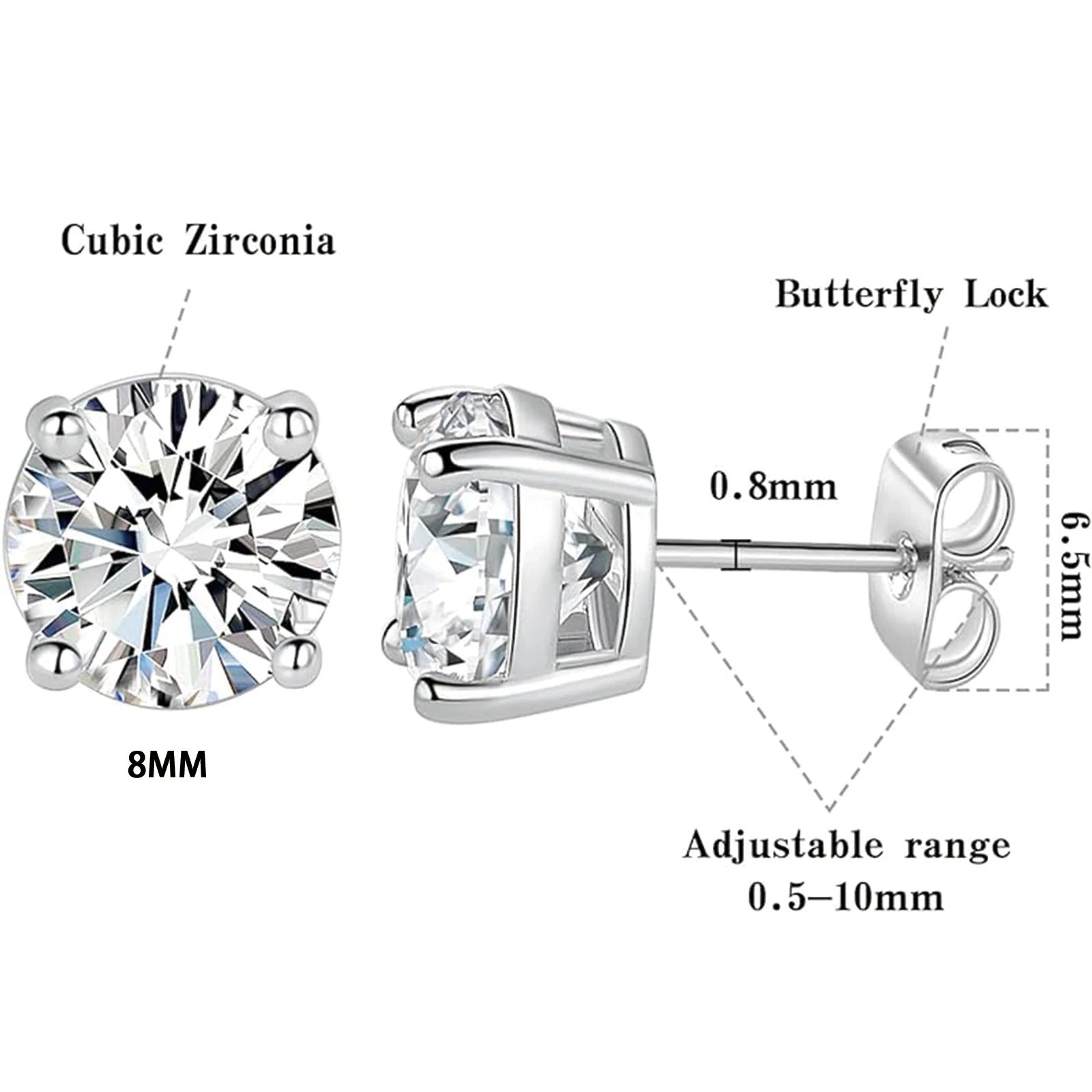 925 silver, moissanite stud earrings, men's earrings,