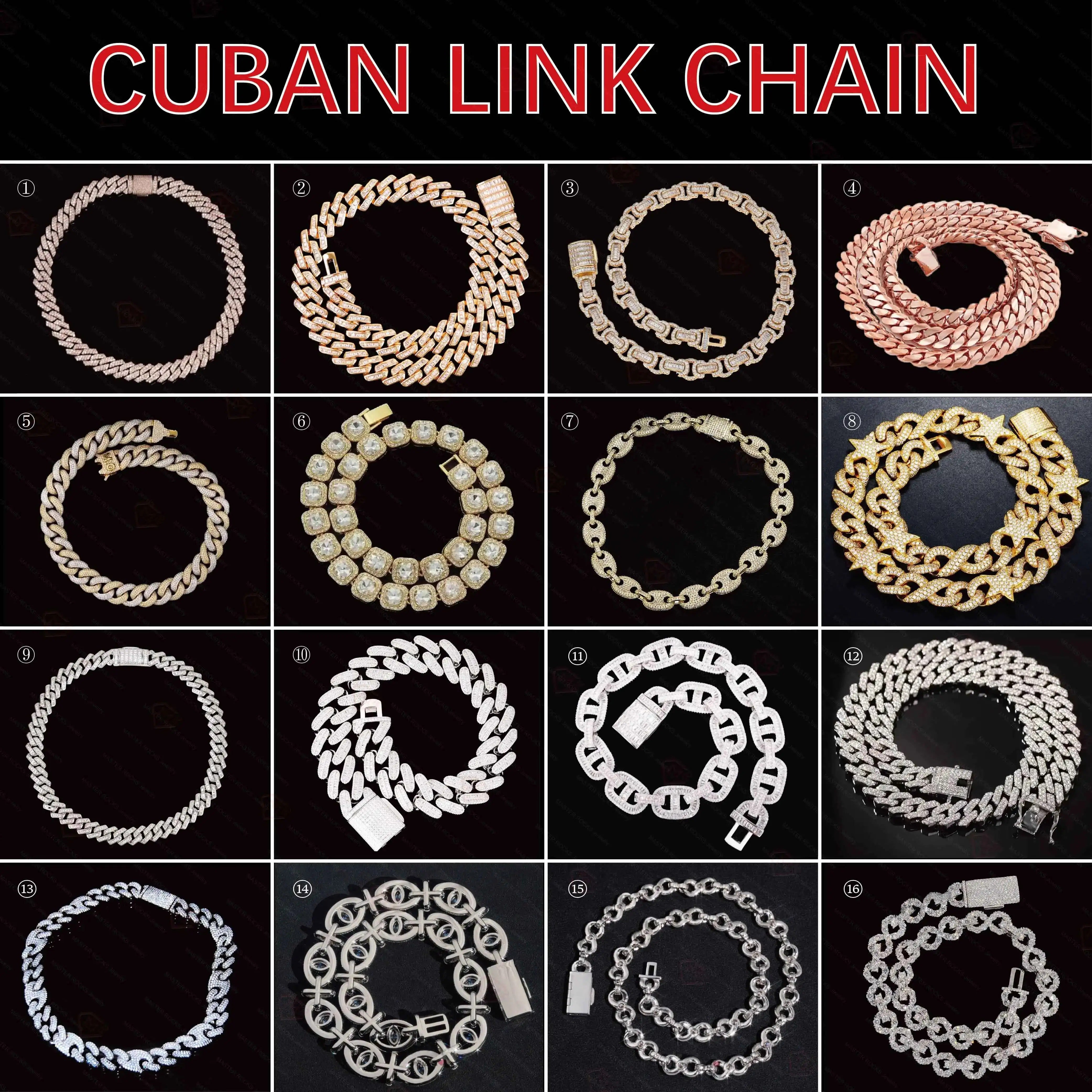 Hiphop Cuban Chain Necklace For Men Women Iced